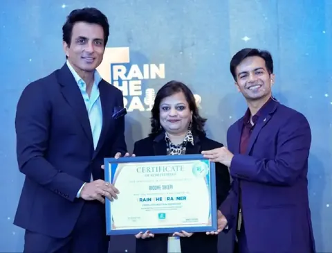 Dr. Riddhe Sshilpi – Train the Trainer certificate, Presented with Sonu Sood