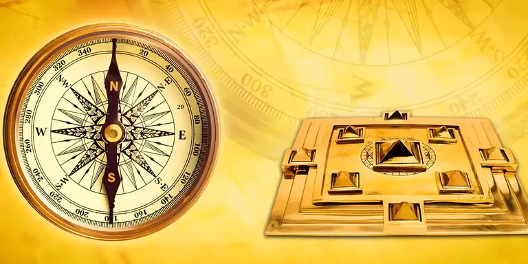 Vastu compass and yantra used while teaching directions