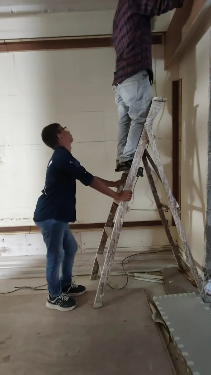 Vastu remedy being installed at ceiling level in a South Mumbai residence